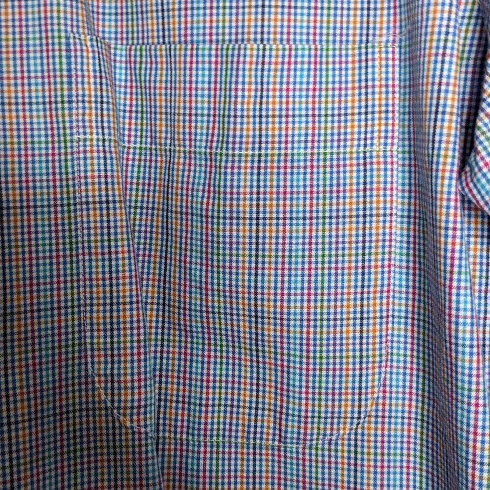 Peter Millar Multicolor Gingham Cotton Shirt Long Sleeve Button Down Size M - Picture 4 of 6